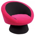 Fun Youth Kids Saucer Chair Design in Black and Pink