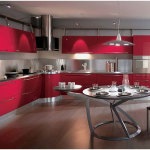 Manage Modern Kitchen ideas With Red Cabinet