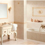 Romantic Bathroom Decoration with Traditional Sink Cabinet