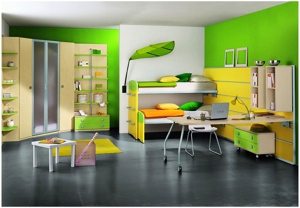 Yellow and Green Bedroom Paint Colors Design